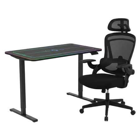 Zestaw gamingowy RGB: biurko elektryczne z regulacją + krzesło DORIS 11 120x60