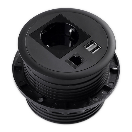 Spacetronik SPS-R1D3W V2 runde Tischsteckdose