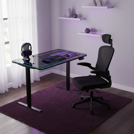Zestaw gamingowy RGB: biurko elektryczne z regulacją + fotel ARON 120x60