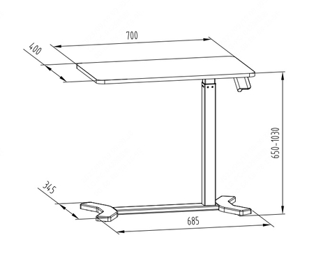Buddy verstellbarer Trolley-Tisch schwarz