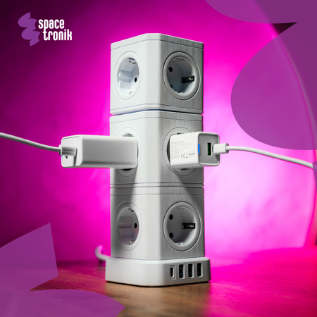 Zestaw Listwa zasilania 13AC 3USB 1USB-C SPS-CS01W