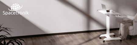 Buddy 03 verstellbarer Rolltisch Weiß