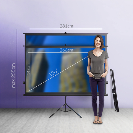 Projektionswand mit Stativ 120" 4K Spacetronik
