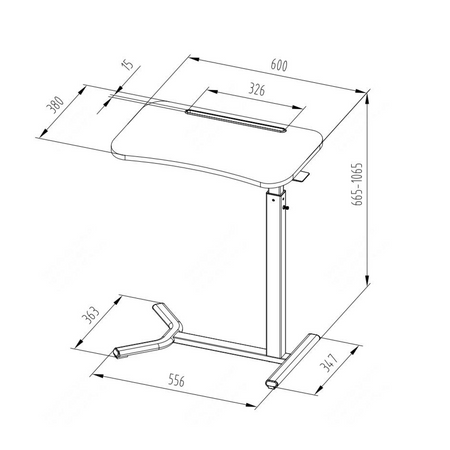Buddy manuell höhenverstellbarer Tisch schwarz