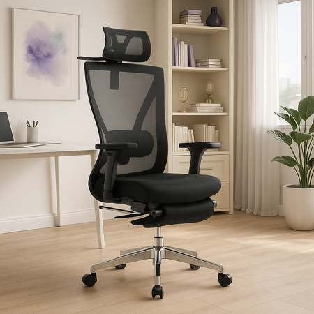 Fotel do biura rozkładany obrotowy GILDA Czarny