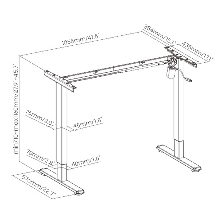 Spacetronik SPE-120G elektrischer Tischständer
