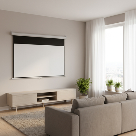 Ekran projekcyjny zwijany ręcznie 84" 16:9 biały