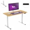 Spacetronik Moris elektrischer Schreibtisch SPE-O121 120x60, Gestell weiß, Platte helles Holz