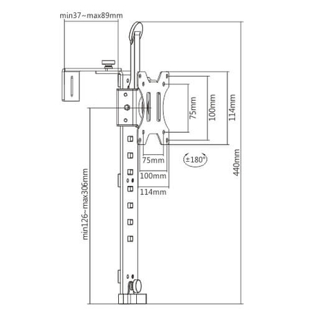Uchwyt na monitor do zabudowy Spacetronik SPA-119