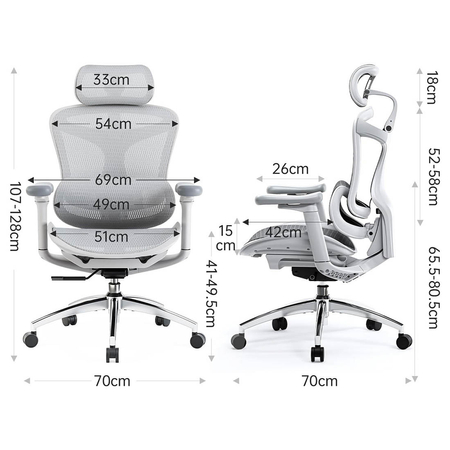 Fotel biurowy obrotowy Doris 30 Szary