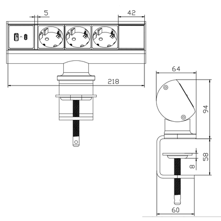 Gniazdo blatowe Spacetronik SPSTB51BB