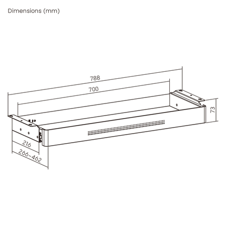 Under-Desk Storage Drawer USB Ports Large Black