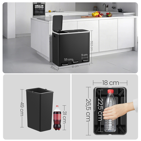 Funky Trash Can Ink Black Spacetronik Potrójny