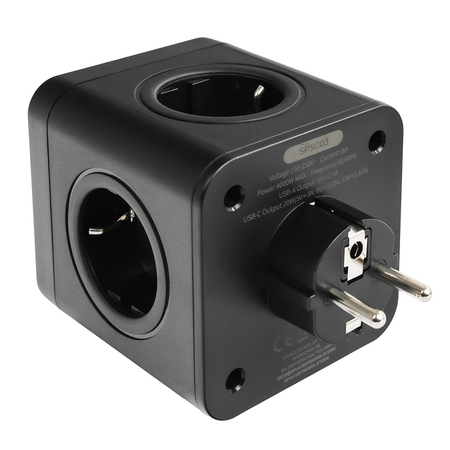 Listwa zasilająca 4xAC 2xUSB 1xUSB-C SPS-C03B