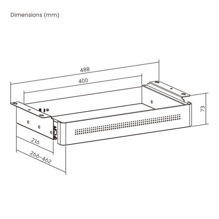 Under-Desk Storage Drawer USB Ports Standard Black
