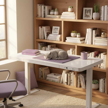 Biurko Elektryczne Astrid SPEB128WW 140x60 z Szufladą i USB