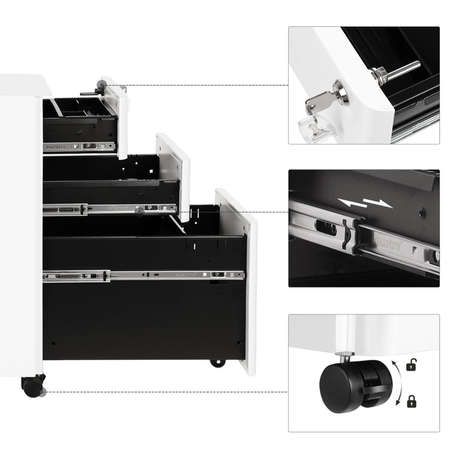 Zestaw do nowoczesnego biura: biurko elektryczne + fotel + szafka