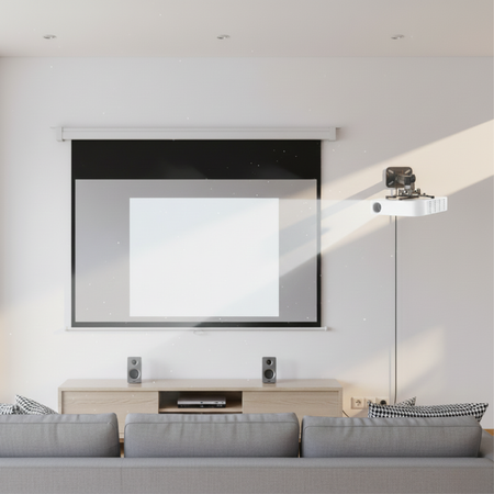 Zestaw ekran reczny uchwyt sufitowy transmiter HDMI pilot