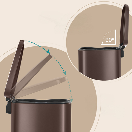 Kosz na śmieci metalowy pojedyncza komora brązowy