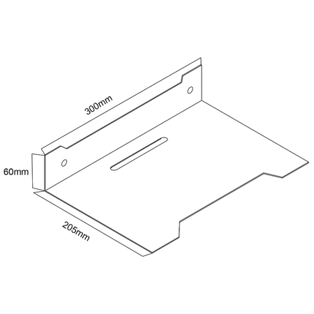 Półka metalowa czarna wisząca 30 cm Spacetronik