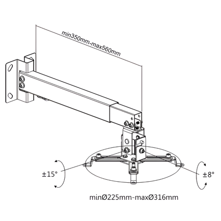 Spacetronik SPA-P01S Deckenhalterung für Projektoren
