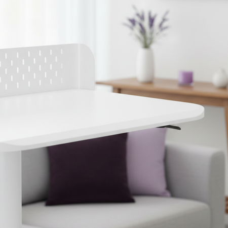 Białe stanowisko robocze regulowane gazowo 70x50 SPR BUDDY 22 MWW