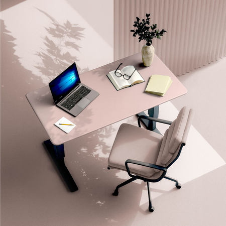 Stelaż elektryczny Spacetronik SPE-222OB + blat MDF premium róż