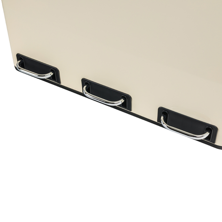 Kosz na śmieci metalowy trzykomorowy kremowy