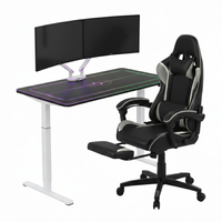 Zestaw gamingowy Spacetronik biurko elektryczne RGB uchwyt fotel 136x66