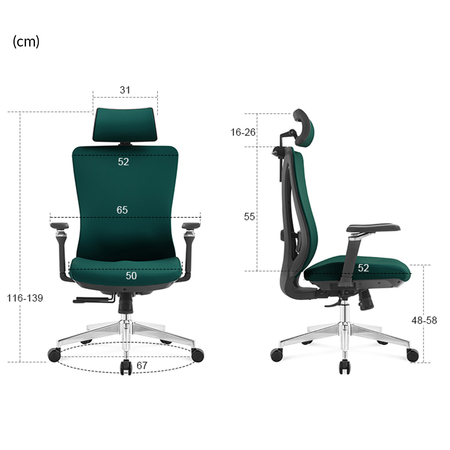 Regulowany Fotel biurowy obrotowy 5D MAURO Zielony