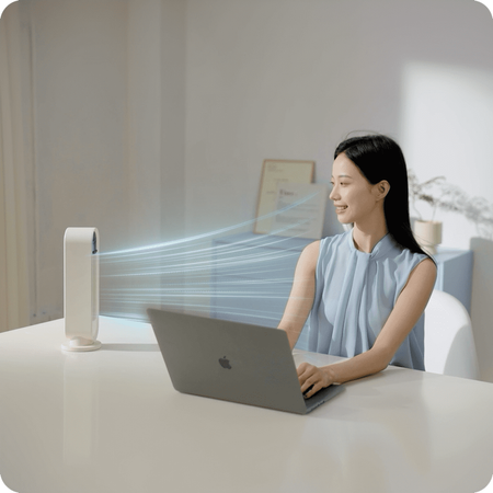 Wentylator biurkowy z rotacją Airpuff 4 biały