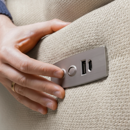 Fotel regulowany elektryczny FLAX 05 z USB regulacją oparcia i podnóżka