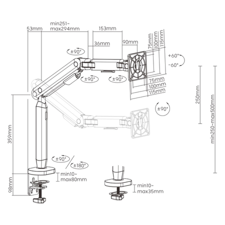 Zestaw Monitor 32 cale 4K IPS Spacetronik SPA-M3201 wraz z ramieniem Spacetronik SPAI110