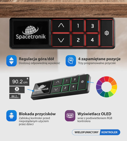 Elektryczny stelaż biurkowy Spacetronik SPE-221OB