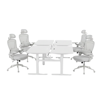 Zestaw cztery biurka elektryczne Spacetronik z krzesłami Doris 11