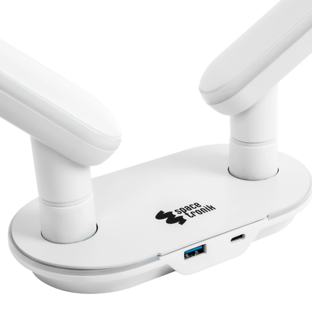 Gamingowe stanowisko Spacetronik RGB z elektryczną regulacją wysokości 136x66