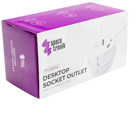 Spacetronik SPS-R1D3W V2 runde Tischsteckdose