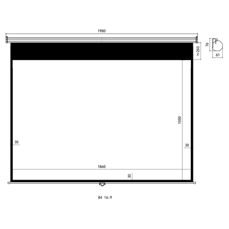 Ekran projekcyjny zwijany ręcznie 84" 16:9 biały