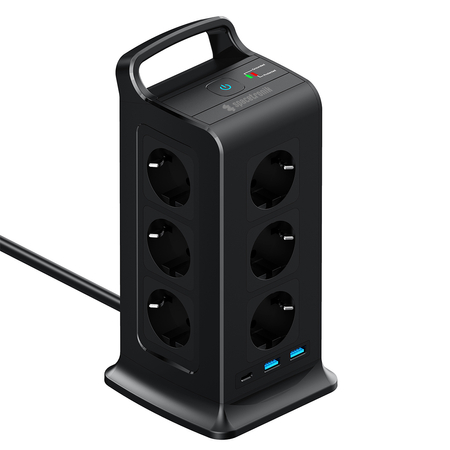 Listwa zasilająca tower 12xAC 2xUSB 1xUSB-C B