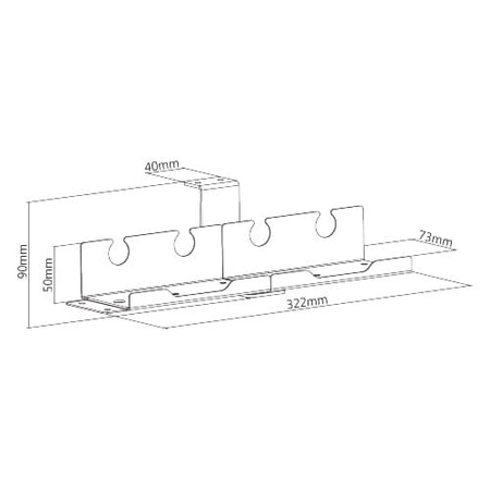 Uchwyt biurkowy na listwę zasilania kable SPK-519B