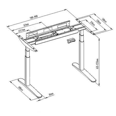 Spacetronik SPE-228G elektrischer Tischständer