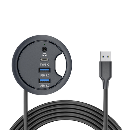 Hub do biurka 2x USB 3.0 + 1x USB-C + 1x AUX