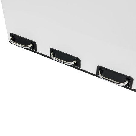 Kosz na śmieci metalowy trzykomorowy biały