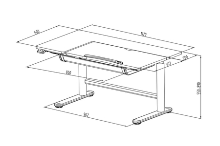 Elektrischer Schreibtisch mit Ablage Spacetronik SPE-X116AT
