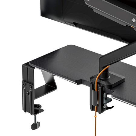 Szeroka półka nad biurko HUGEL11 Czarna 80 cm