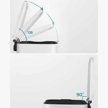 Kosz na śmieci metalowy pojedyncza komora biały