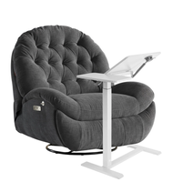 Zestaw wypoczynkowy fotel elektryczny Spacetronik Flax 04M szary + stolik regulowany