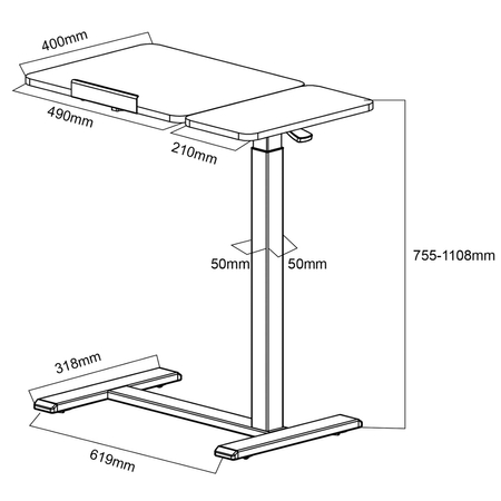 Stolik regulowany Spacetronik Buddy 15 Orange