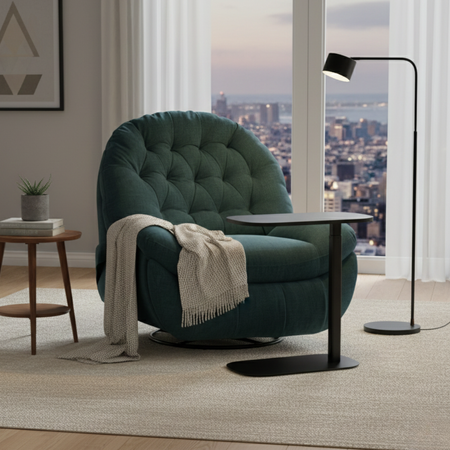 Zestaw wypoczynkowy fotel elektryczny Spacetronik Flax 04M + stolik regulowany