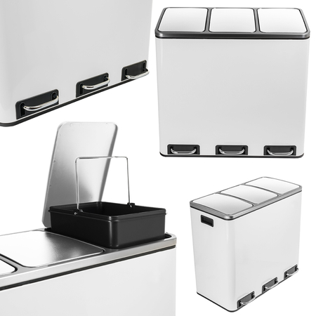 Funky Trash Can White Black Spacetronik Potrójny